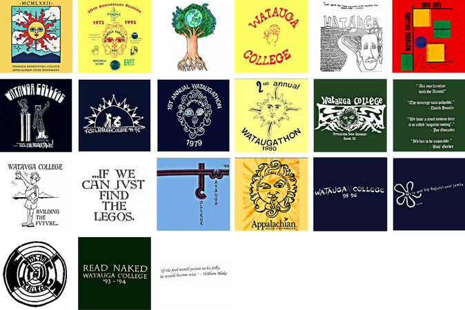 Watauga Residential College t-shirt designs through the years 